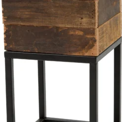 Intratuin Plantenbak Miles Op Voet Zwart / Naturel 18 X 18 X 34 Cm