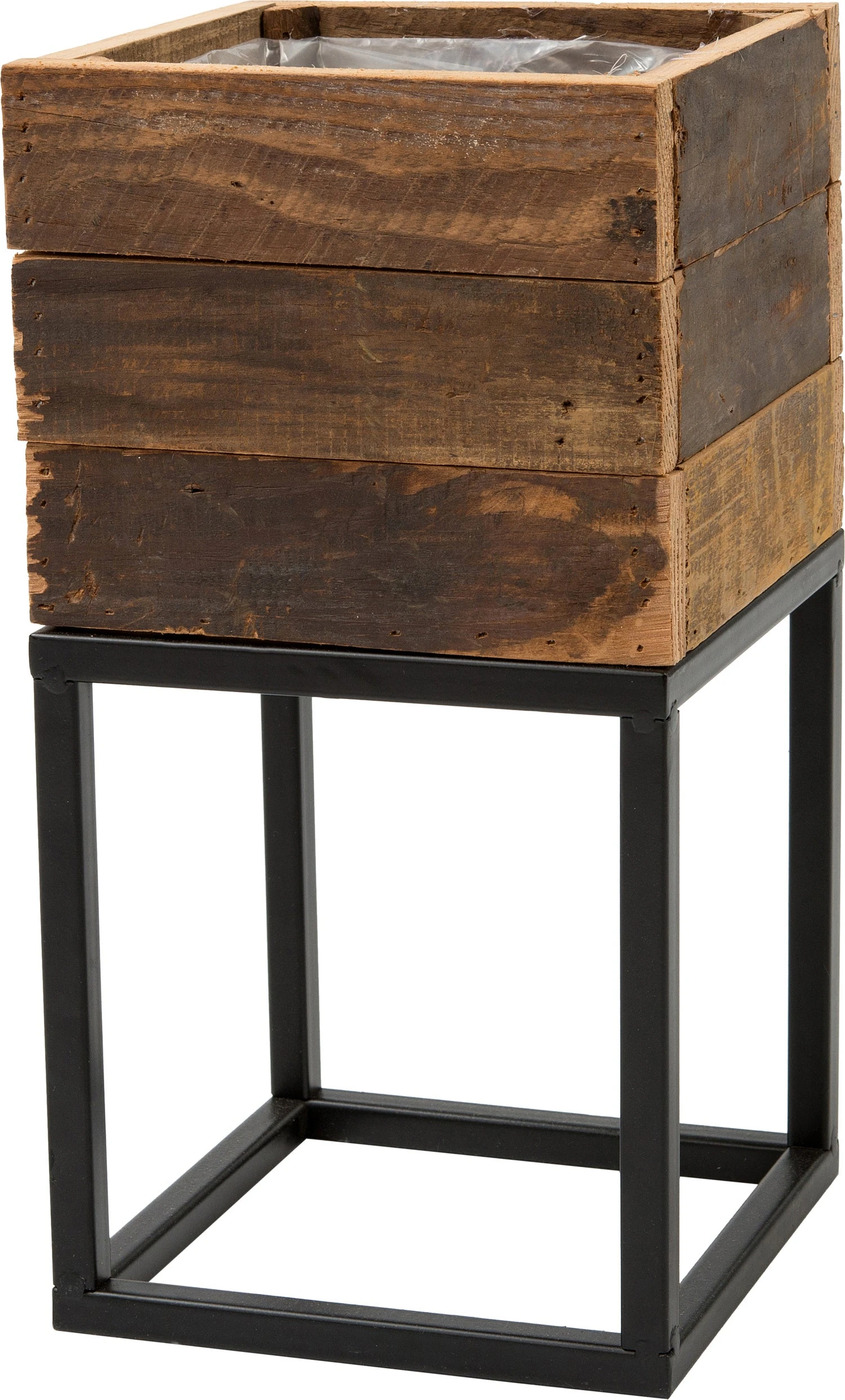 Intratuin Plantenbak Miles Op Voet Zwart / Naturel 18 X 18 X 34 Cm 1 Intratuin Plantenbak Miles Op Voet Zwart / Naturel 18 X 18 X 34 Cm