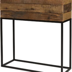 Intratuin Plantenbak Op Voet Zwart / Naturel 55 X 21 X 60,5 Cm