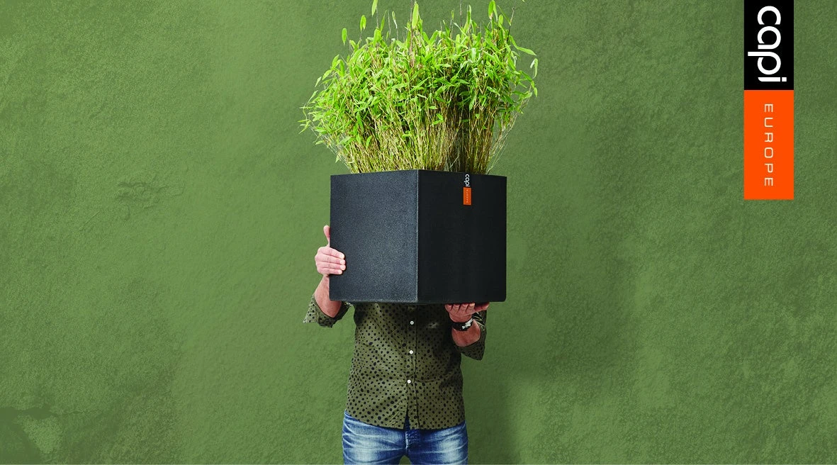 Capi Europe Plantenbak Lux Terrazzo Zwart 50 X 50 X 50 Cm 2 Capi Europe Plantenbak Lux Terrazzo Zwart 50 X 50 X 50 Cm - Afbeelding 2