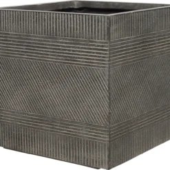 Intratuin Plantenbak Lijnen Grijs 44 X 44 X 43 Cm