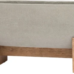 Intratuin Plantenbak Met Standaard Sabine Lichtgrijs 64 X 19 X 23 Cm