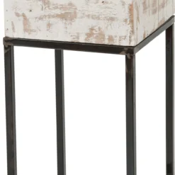 Intratuin Plantenbak Kyra Op Voet Wit / Naturel 22 X 22 X 54 Cm