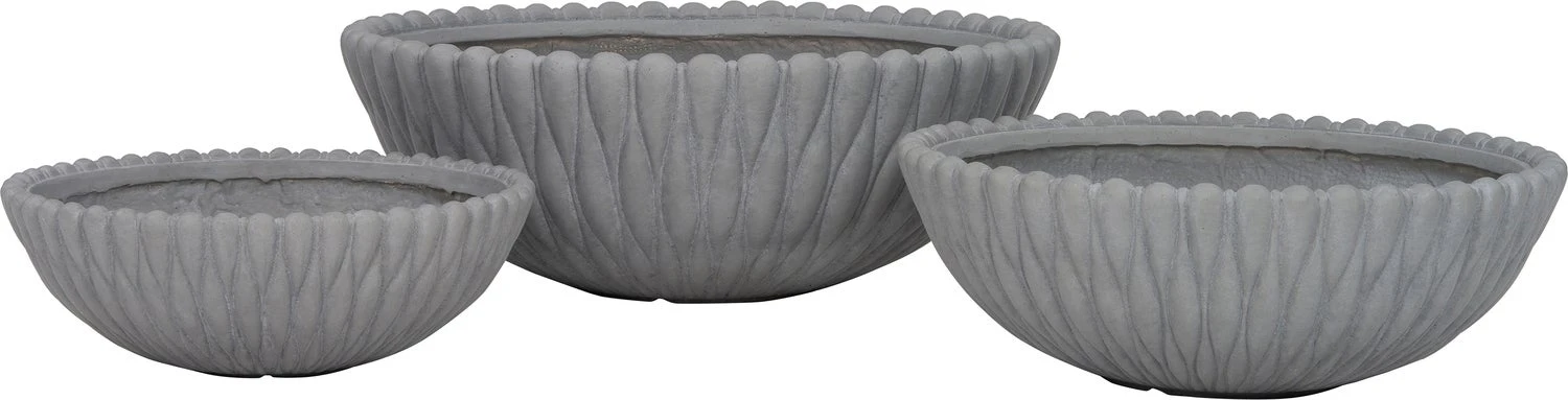 Intratuin Plantenschaal Schulp Grijs D 56 H 22,5 Cm 2 Intratuin Plantenschaal Schulp Grijs D 56 H 22,5 Cm - Afbeelding 2